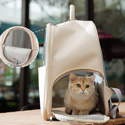 Leather Window Cat Backpack