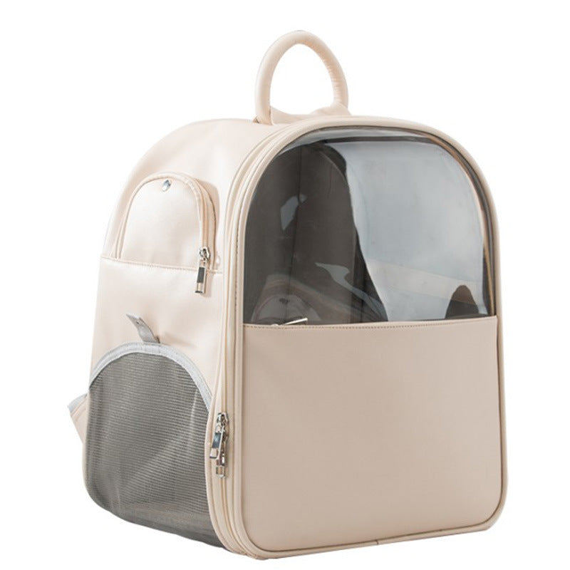 Leather Window Cat Backpack