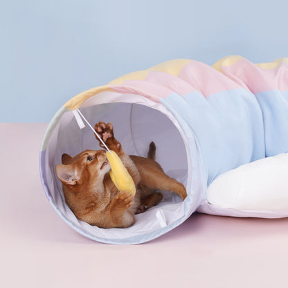 Rainbow Cloud Cat Tunnel Bed