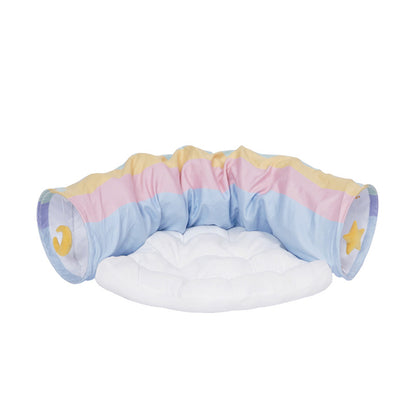 Rainbow Cloud Cat Tunnel Bed