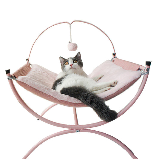 Pink Hammock Recliner Bed w/ Fuzzy Ball