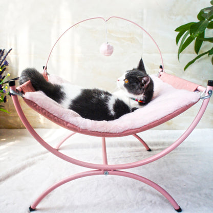 Pink Hammock Recliner Bed w/ Fuzzy Ball