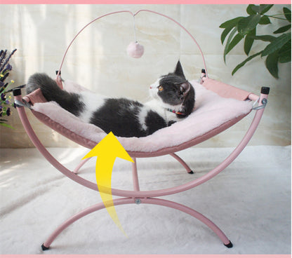 Pink Hammock Recliner Bed w/ Fuzzy Ball