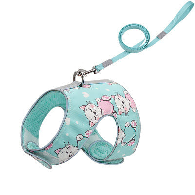 Cute Print Design Cat Harness & Leash