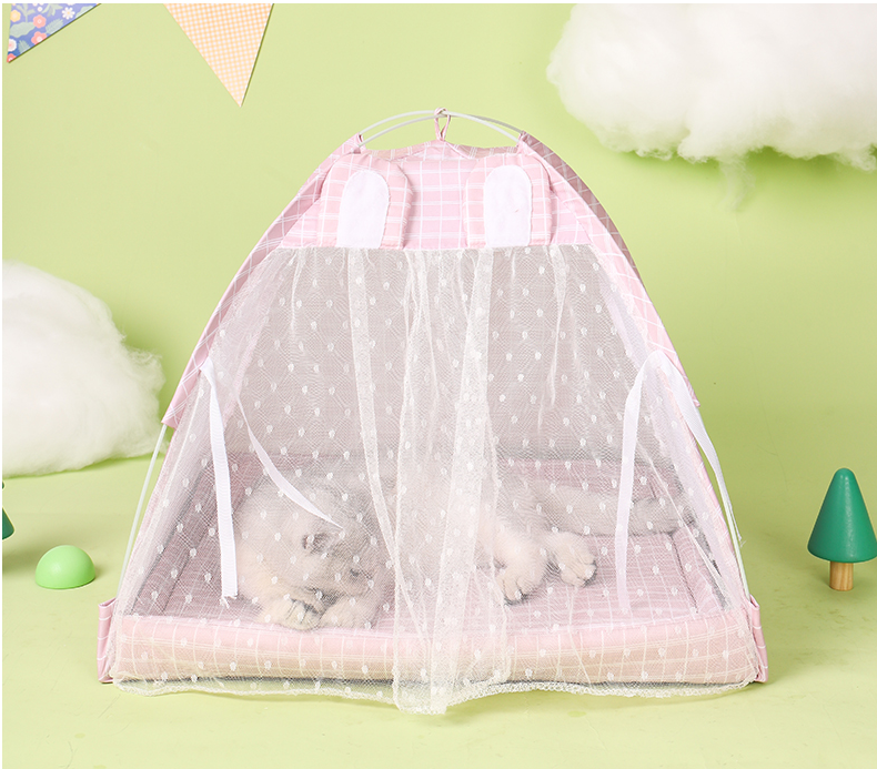 Open Curtain Cat Bed Tent