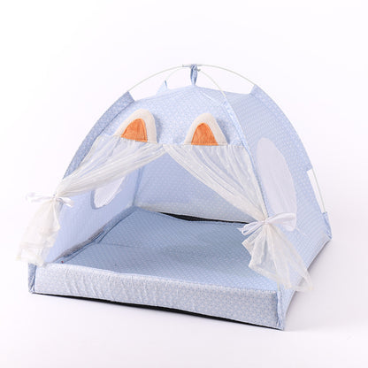 Open Curtain Cat Bed Tent