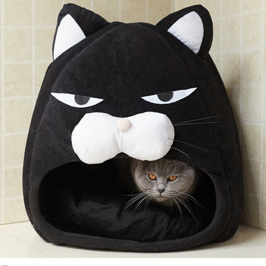 Moody Black Cat Bed