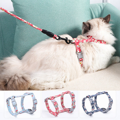 Floral Chest Harness & Rope Leash