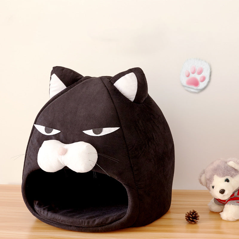 Moody Black Cat Bed