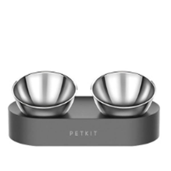 Double Clear or Double Steel Cat Bowl Set