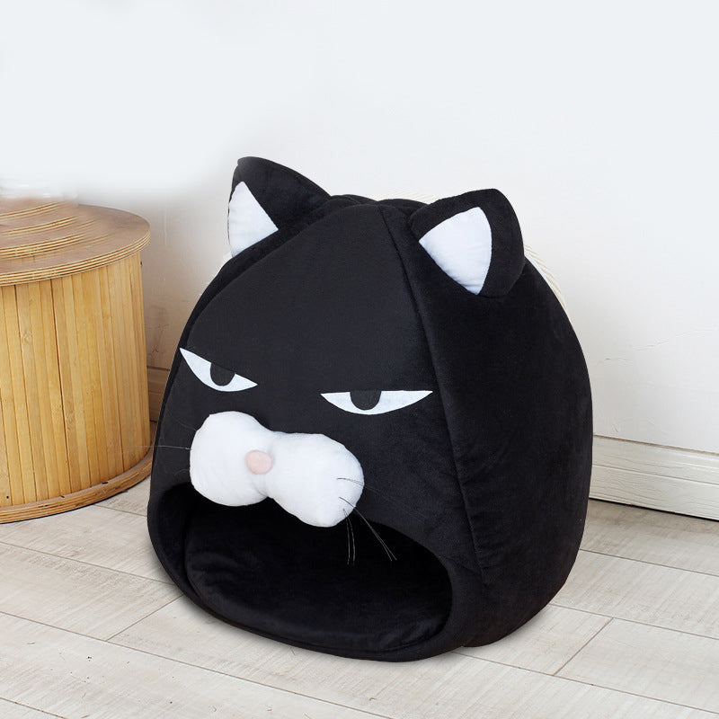 Moody Black Cat Bed