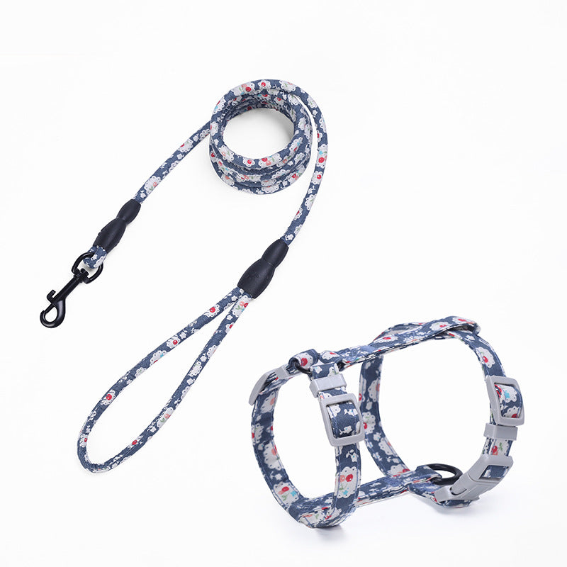 Floral Chest Harness & Rope Leash