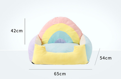 Cotton Soft Rainbow Cat Bed