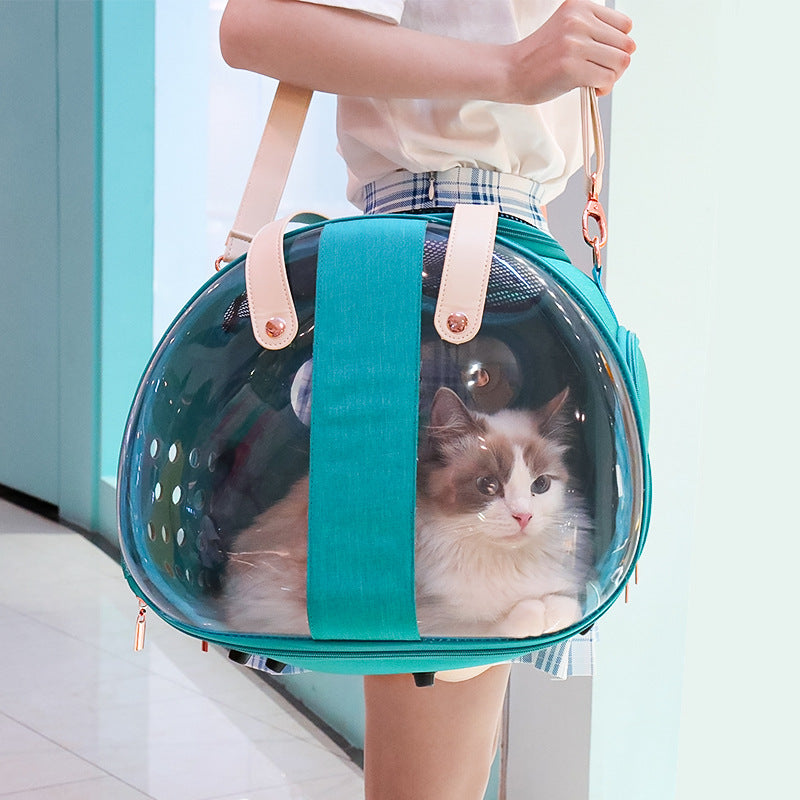 Blue Transparent Cat Carrier bag