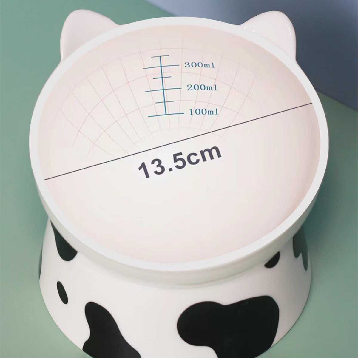 Cow-Patterned Color Glazed Ceramic Cat Bowls