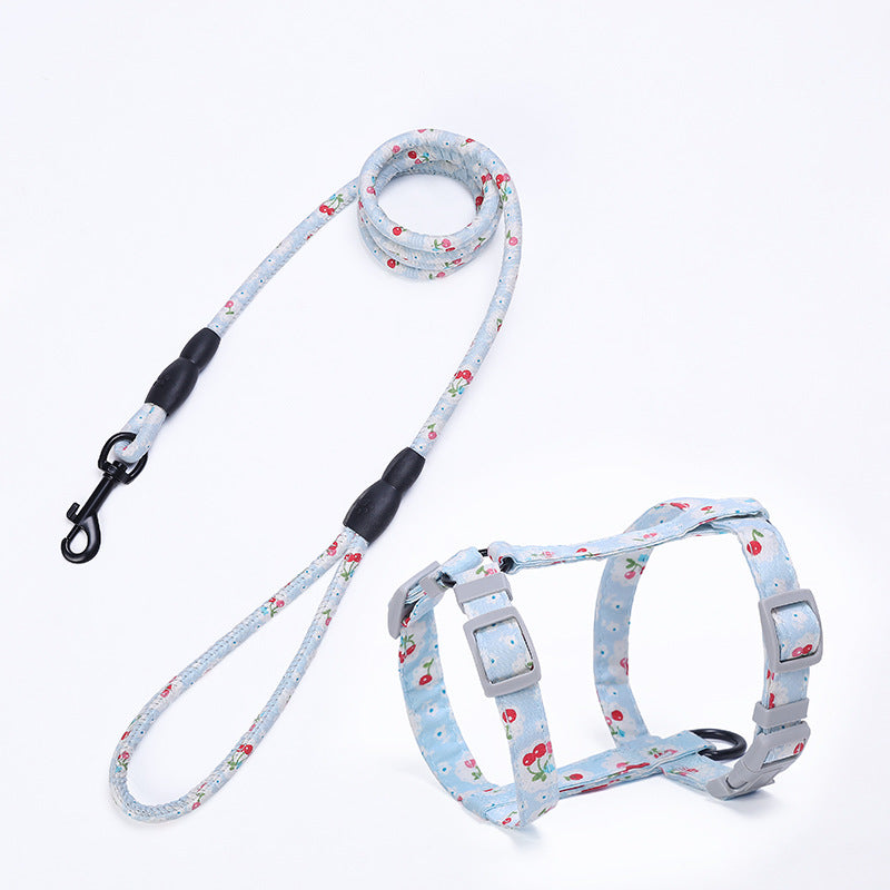 Floral Chest Harness & Rope Leash