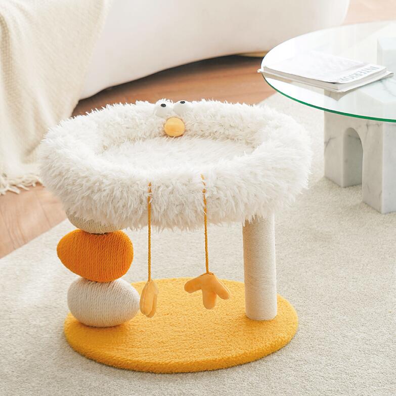 Fluffy Chicken Hen Scratching Post & Bed