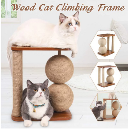 Wooden Vertical Double-Ball Scratching Frame