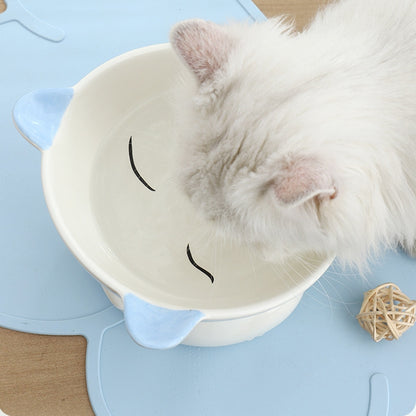 Hand-Painted Cat Print Bowl