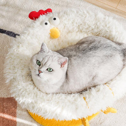 Fluffy Chicken Hen Scratching Post & Bed